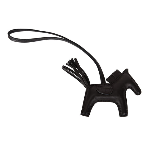 Hermes SO Black Grigri Horse Rodeo Bag Charm PM – Madison