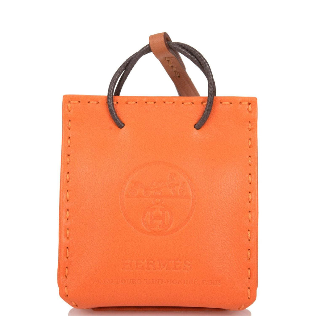 hermes orange shopping bag