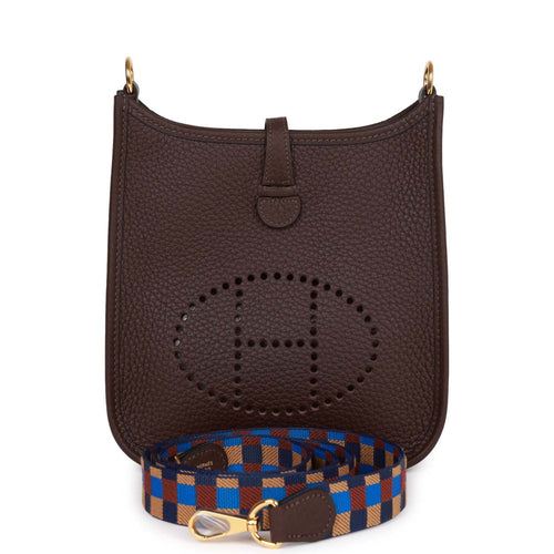 Hermes Gold Brown Mini TPM Evelyne Messenger Bag