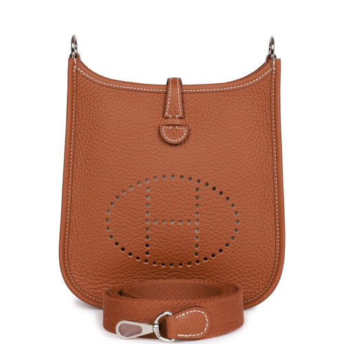 Hermes Bag Evelyne PM Etoupe Clemence Palladium Hardware – Mightychic