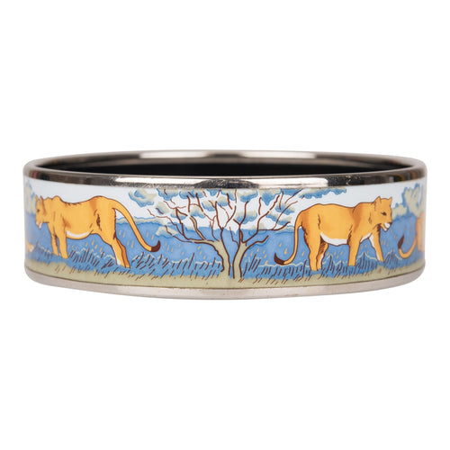 Hermes Horsebit Printed Enamel Wide Bracelet