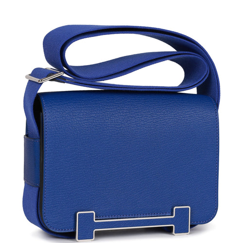 Hermes Mini Kelly KP Pochette Electric Blue For Women Gold Toned