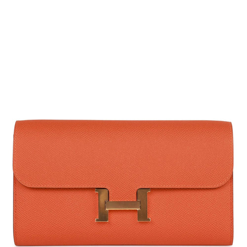 HERMES Evercolor Constance Wallet To Go Rose Azalee 922069