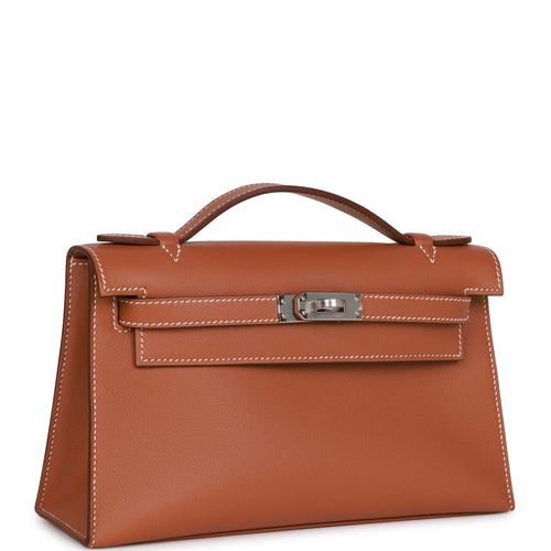 Hermes Mini Kelly Pochette 22cm Bag Shiny Mississippiensis