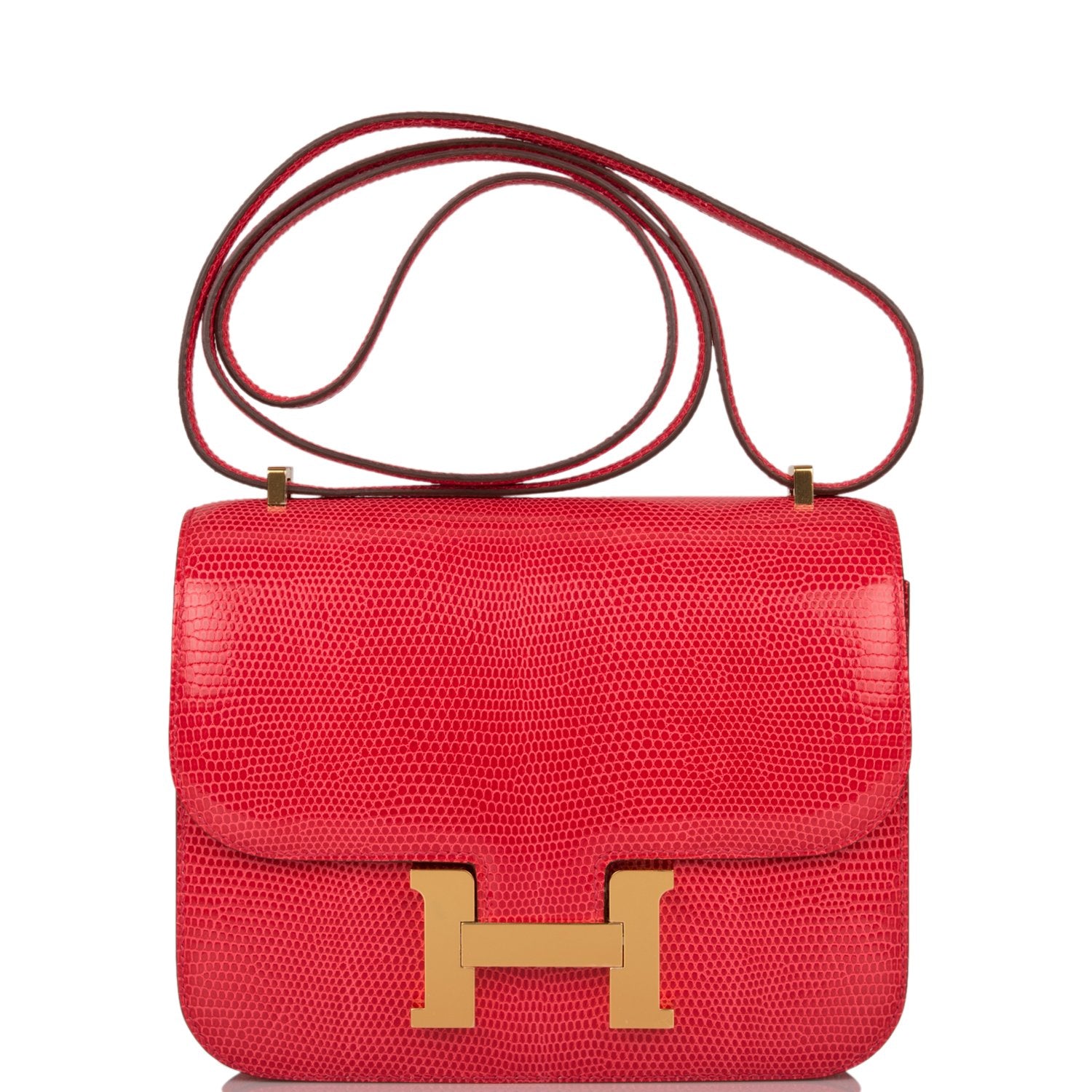 Hermes Mini Constance 18 Rouge Exotique Lizard Niloticus Gold Hardware ...