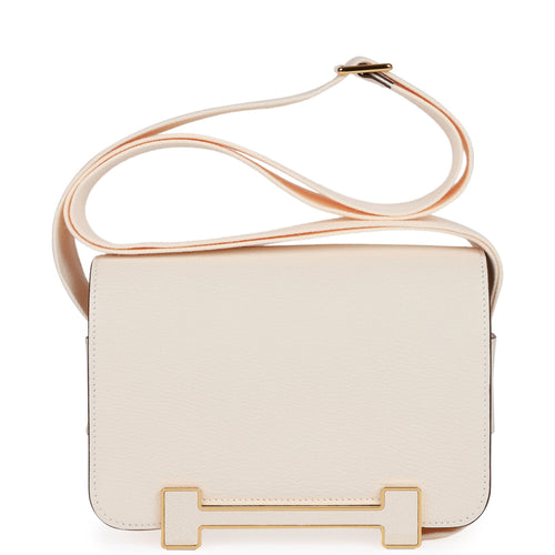 Hermès Geta Shoulder Bag In Caramel Chèvre Mysore With Gold Hardware in  Brown