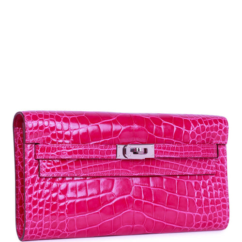 Hermès Rose Sakura Swift Ghillies Kelly Wallet PHW, myGemma, NZ