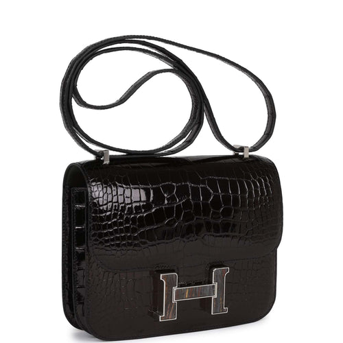 Hermès Black Lizard Constance 24 with Gold Hardware