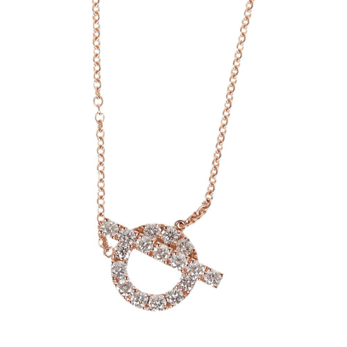 Hermes 18k Rose Gold Diamond Kelly Amulettes Pendant Necklace – Madison  Avenue Couture