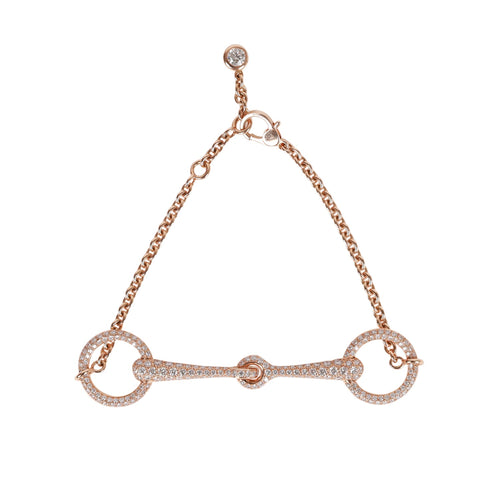 HERMES Bracelet Amulette Cadena Lock 18 Point Diamond 750(18K) Rose(Pink)  Gold