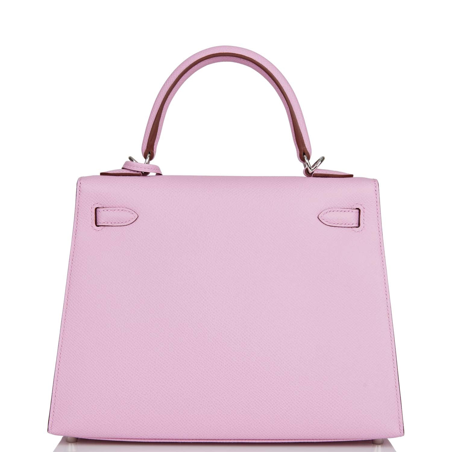 Hermes Kelly Sellier 25 Mauve Sylvestre Epsom Palladium Hardware ...