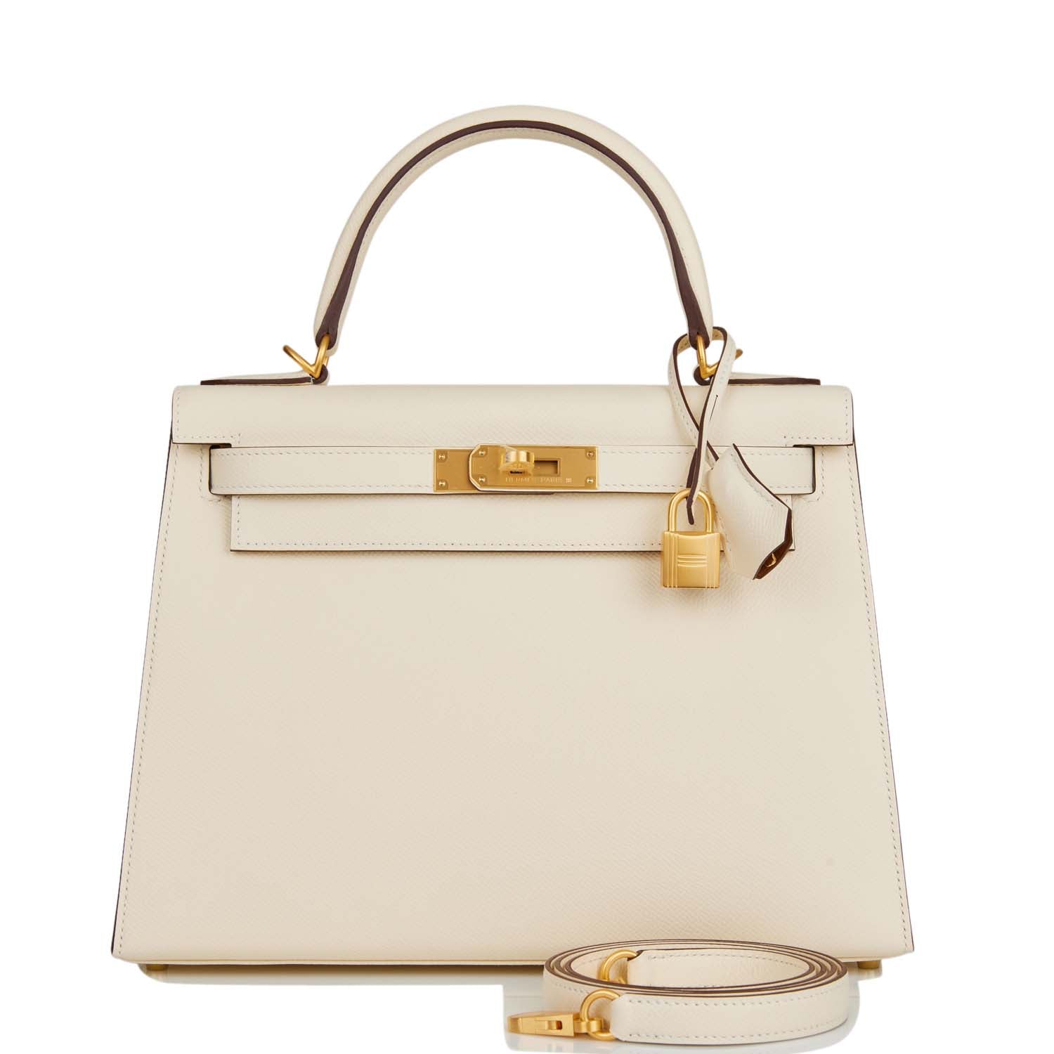 Hermes HSS Kelly Sellier 28 Nata Verso Epsom Brushed Gold Hardware ...