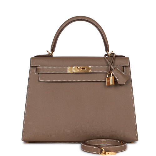 Hermès Kelly 28 Sellier White Ostrich Gold Hardware