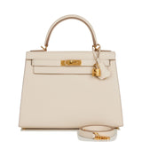 Hermes Kelly Sellier 28 Craie Epsom Gold Hardware – Madison Avenue Couture