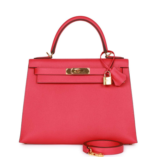 Replica Hermes Kelly Sellier 25 Bicolor Bag in Rose Confetti and