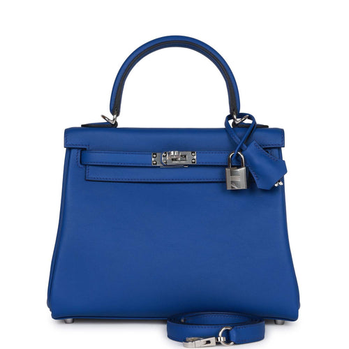 Hermes Kelly 32 Blue Electric Epsom Leather Bag