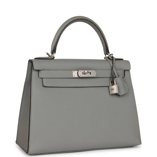 Hermès Kelly 28 Gris Perle Taurillon Clemence Palladium Hardware PHW — The  French Hunter