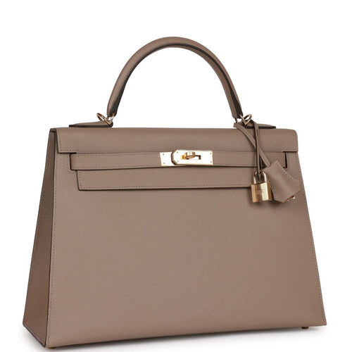 Hermes Kelly 20 Bag Nata Gris Meyer and Chai Tri Color Handbag