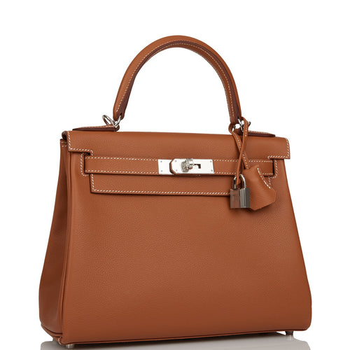 Hermes Kelly Bag Togo Leather Gold Hardware In Marble