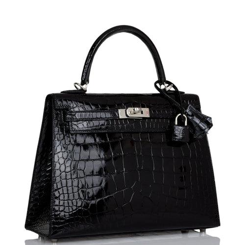 Hermès Pain d'Epice Shiny Sellier Kelly 28cm of Shiny Porosus