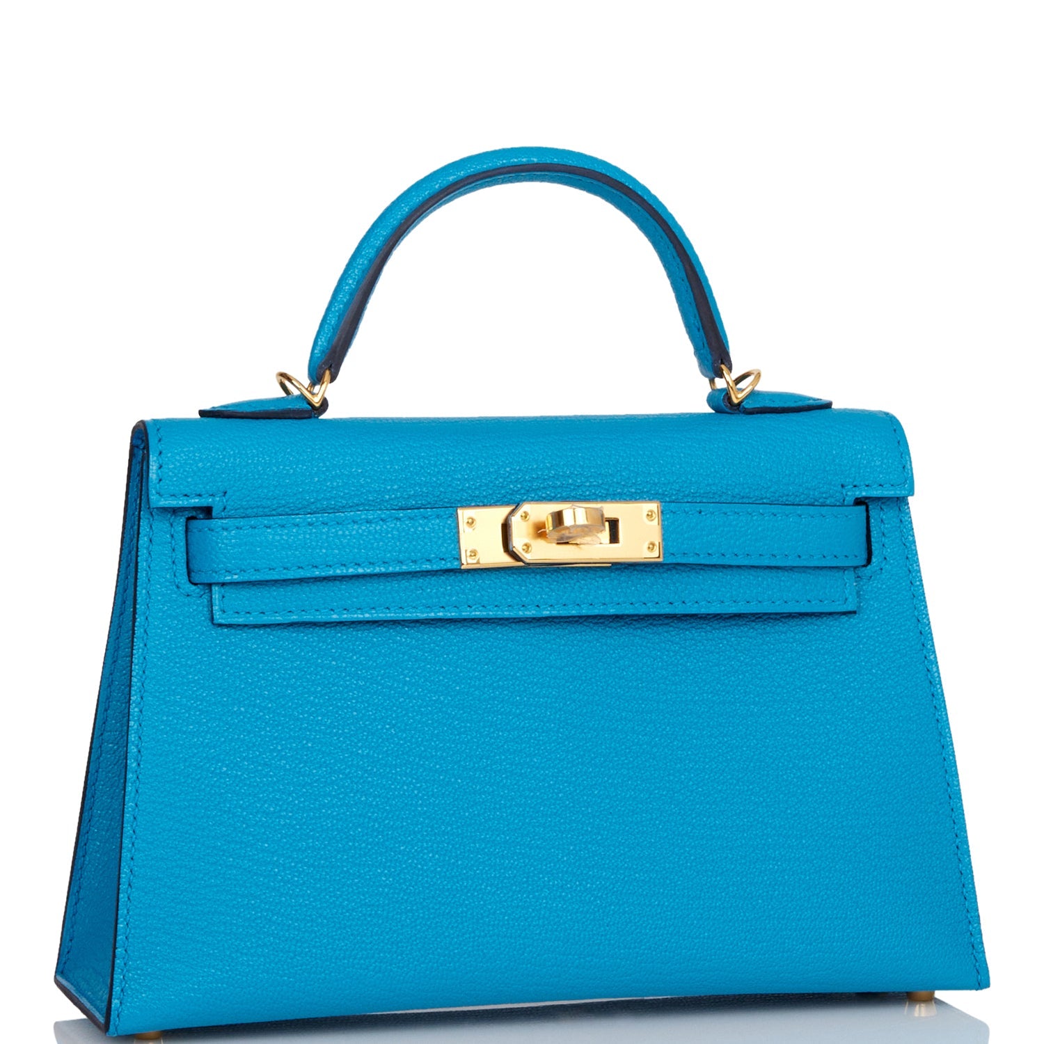 Hermes Kelly Sellier 20 Bleu Frida Chevre Gold Hardware – Madison ...