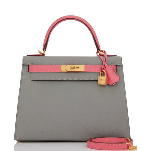 Hermes Kelly 28 Bag Bicolored 4z Gris Mouette Togo PHW