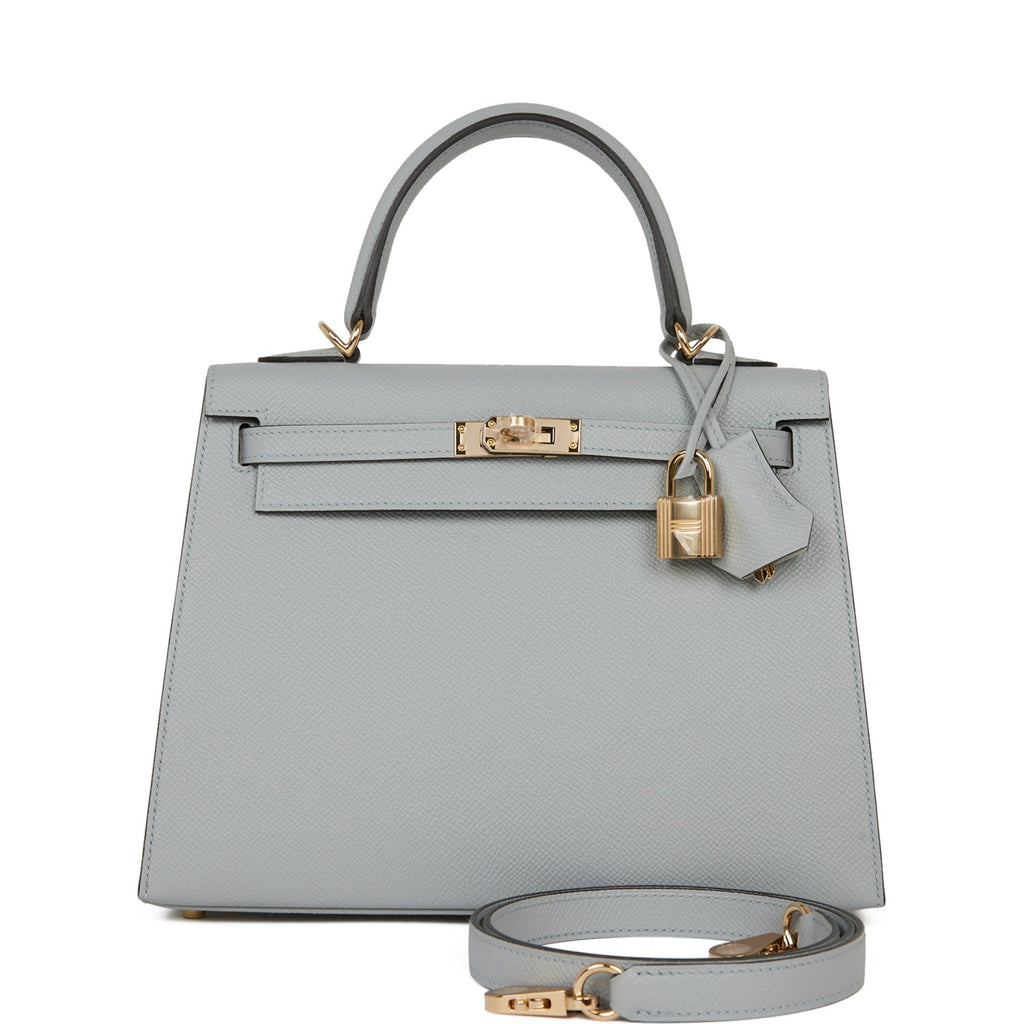 Hermes Kelly 25 Sellier Gris Mouette Epsom Gold Hardware #X - Vendome Monte  Carlo