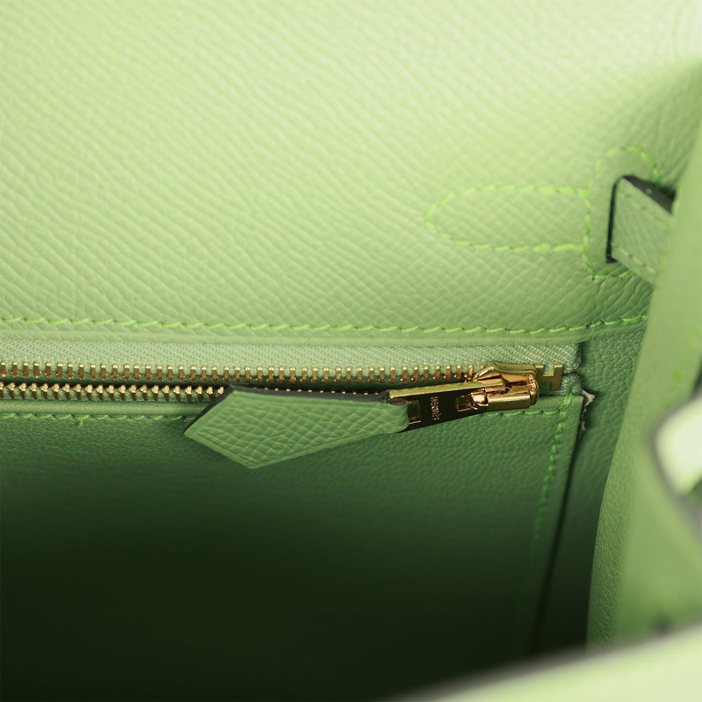 Hermes Kelly Sellier 25 Vert Criquet Epsom Gold Hardware – Madison ...