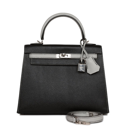 Hermès Special Order (HSS) Kelly Sellier 32 Black and Craie Epsom