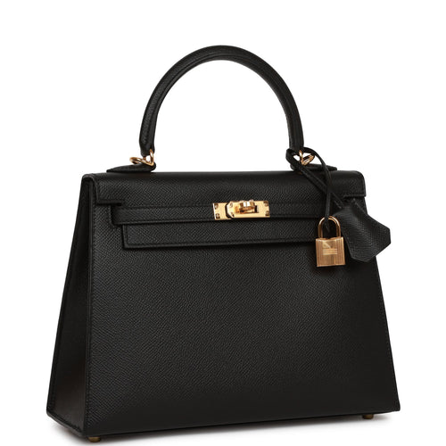 Hermès Kelly Depeche 25 Black Togo With Silver Hardware - AG