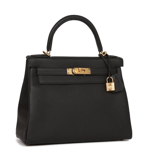 Hermes Kelly 28 Bag Etoupe Retourne Togo Gold Hardware – Mightychic