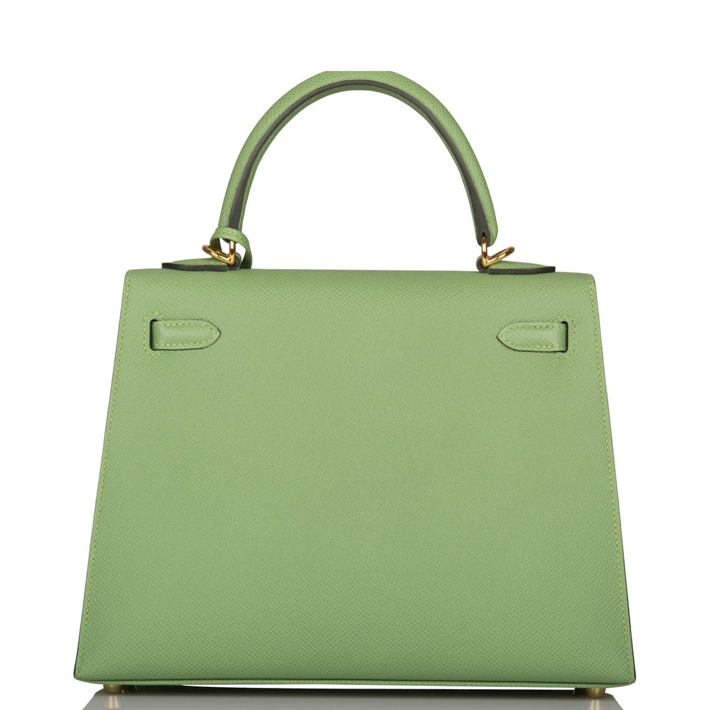 Hermes Kelly Sellier 25 Vert Criquet Epsom Gold Hardware – Madison ...