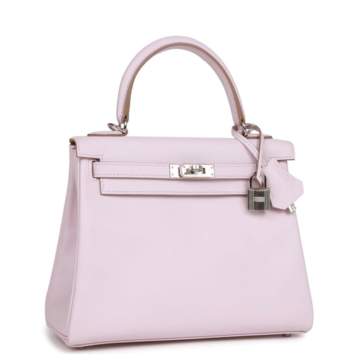 Hermes Kelly Sellier 25 Pink Verso Madame Palladium Hardware