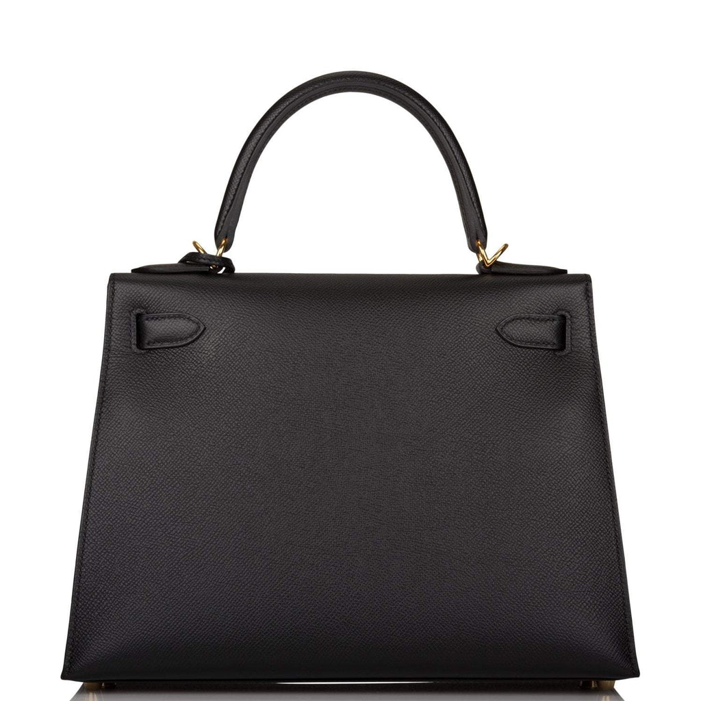 Hermes Kelly Sellier 28 Black Epsom Gold Hardware – Madison Avenue Couture