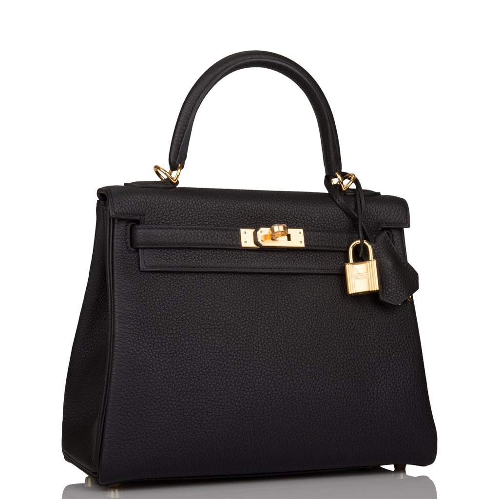 Hermes Kelly Retourne 25 Black Togo Gold Hardware – Madison Avenue Couture