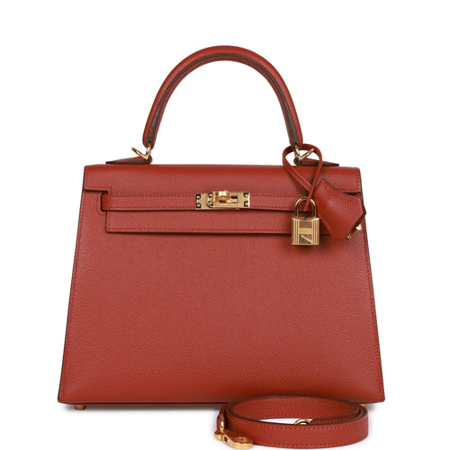 Hermès Kelly 28 In Rouge H Epsom With Palladium Hardware in Red