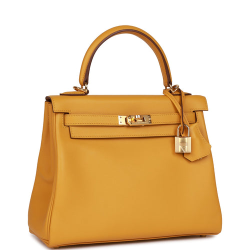 Hermes Kelly 25 Bag Jaune Poussin Epsom Gold Hardware – Mightychic