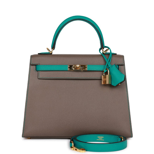 Hermès Kelly Limited Edition 20 Bleu Glacier/Bleu Pale Verso Epsom  Palladium Hardware PHW