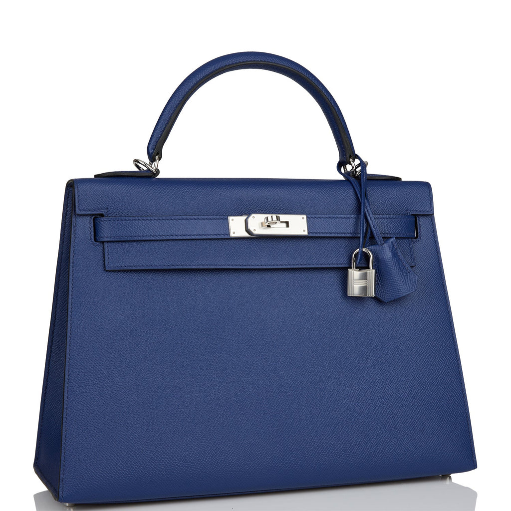 Hermes Kelly Sellier 32 Bleu Saphir Epsom Palladium Hardware – Madison ...