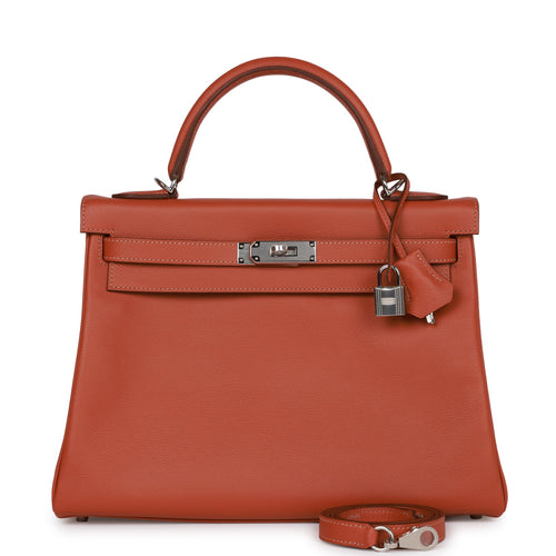 Hermès Kelly HSS 25 Retourne aus Swift Leder mit Palladium Beschlägen