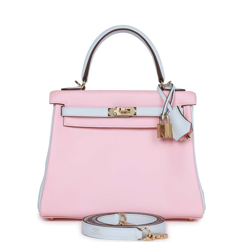 Hermès Kelly 25 HSS (Horseshoe Stamp) Chevre Mysore Rose Confetti