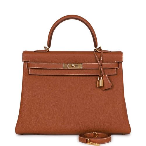 Hermes Kelly 25 Retourne Bag Coveted Gold Togo Gold Hardware – Mightychic