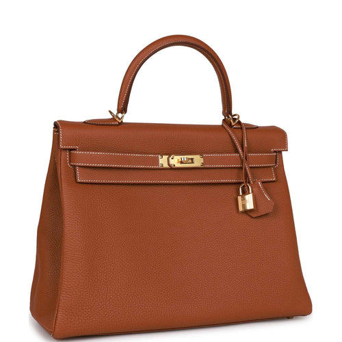 Hermes Kelly 25cm Bag Togo Calfskin Leather Gold Hardware, CK63 - SYMode Vip