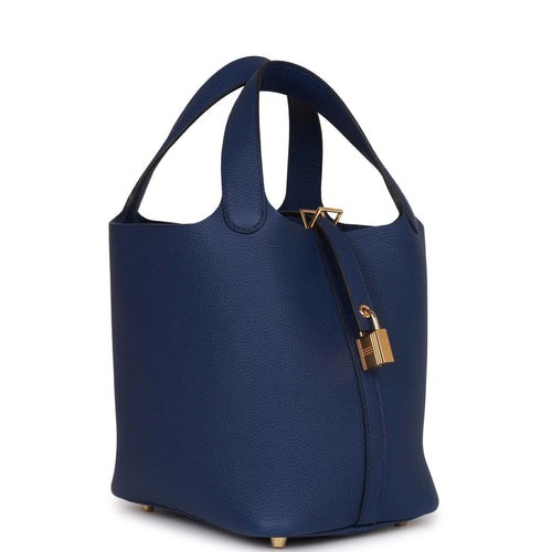 Hermes Picotin Lock 18 Bag Blue Pale Tote Gold Hardware – Mightychic