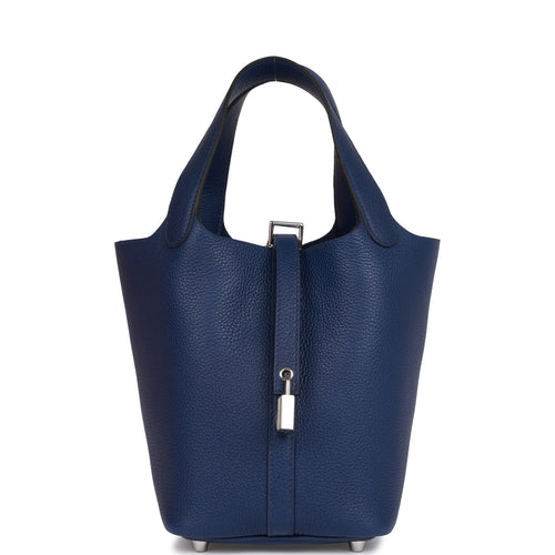 Hermès Picotin Navy blue Leather ref.47859 - Joli Closet