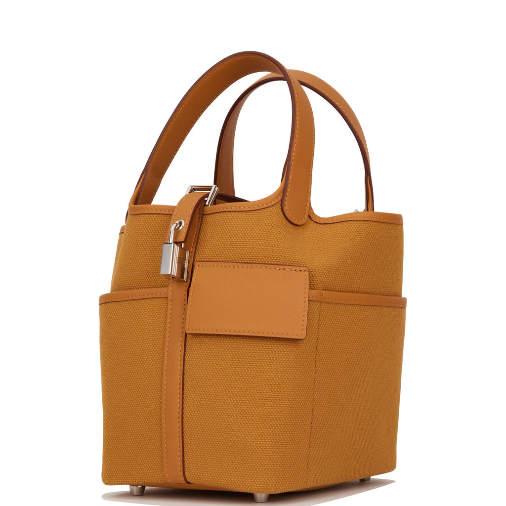 Hermes Picotin Cargo 18 Desert/Sesame Swift and Toile Canvas Palladium ...