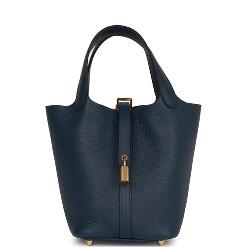 Hermes Picotin Lock 18 Bleu Nuit Clemence Gold Hardware – Madison Avenue  Couture