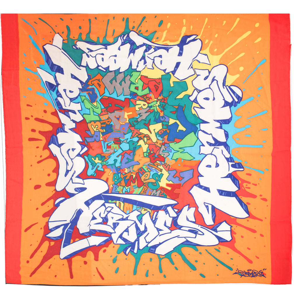 hermes graffiti scarf