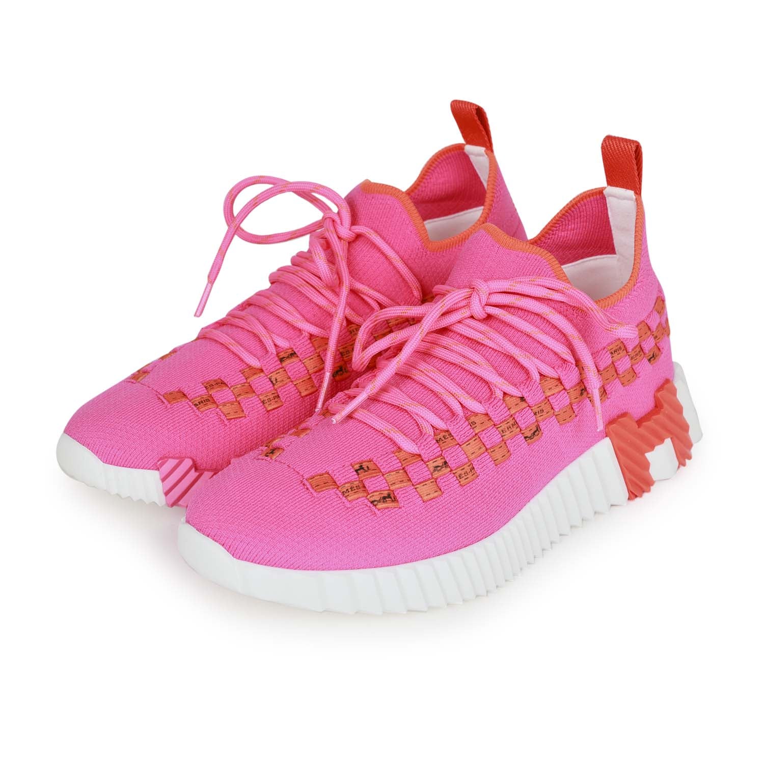 Hermes Flex Sneaker Pink and Orange Bolduc 35 – Madison Avenue Couture