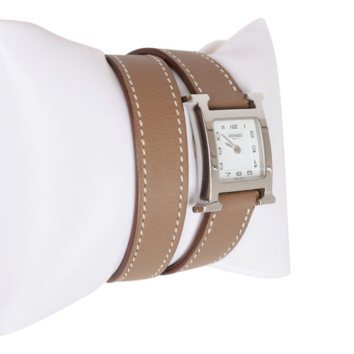 Hermes Small Heure H Watch Rose Gold White Matte Alligator Band – Madison  Avenue Couture